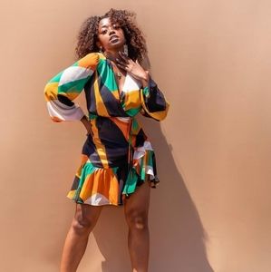 Orange & Green dress